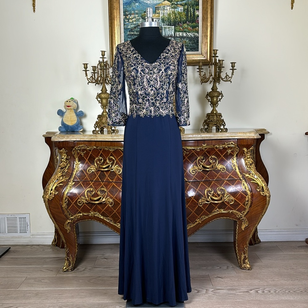 Meier Collection mother of bride embroidery formal evening dress